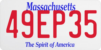 MA license plate 49EP35