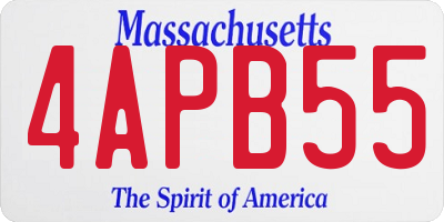 MA license plate 4APB55