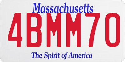 MA license plate 4BMM70