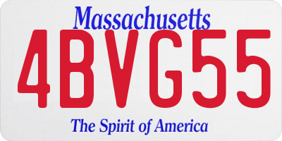 MA license plate 4BVG55