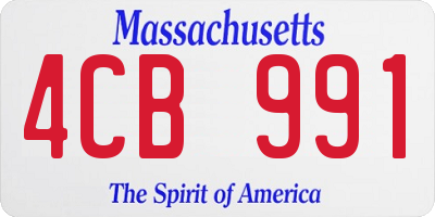 MA license plate 4CB991