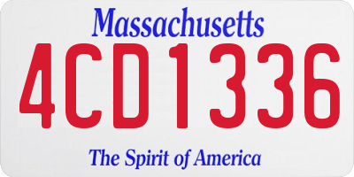 MA license plate 4CD1336