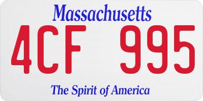 MA license plate 4CF995