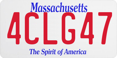 MA license plate 4CLG47