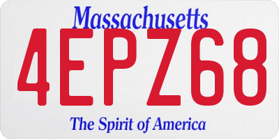 MA license plate 4EPZ68