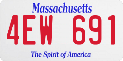 MA license plate 4EW691