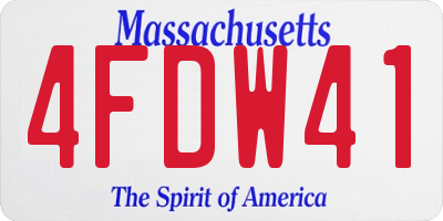 MA license plate 4FDW41