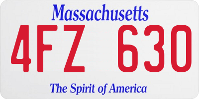 MA license plate 4FZ630