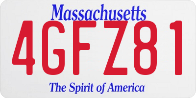 MA license plate 4GFZ81