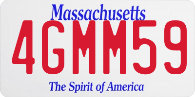 MA license plate 4GMM59