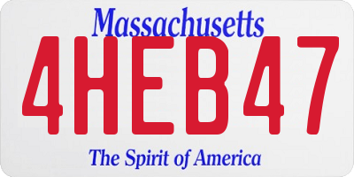 MA license plate 4HEB47