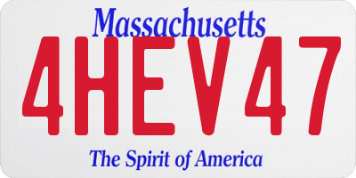 MA license plate 4HEV47