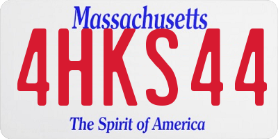 MA license plate 4HKS44