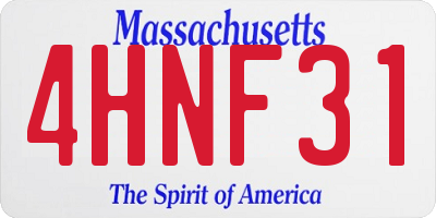 MA license plate 4HNF31