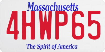 MA license plate 4HWP65