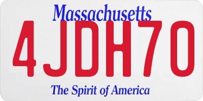 MA license plate 4JDH70