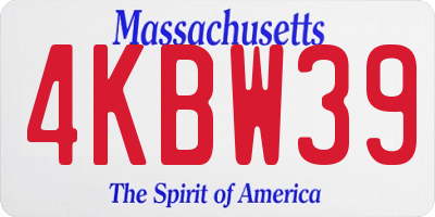 MA license plate 4KBW39