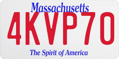 MA license plate 4KVP70