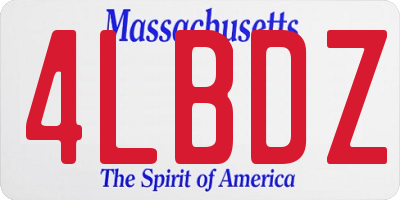 MA license plate 4LBDZ