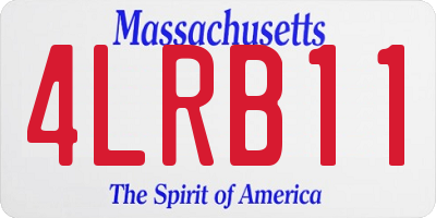 MA license plate 4LRB11