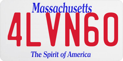 MA license plate 4LVN60