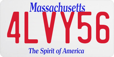 MA license plate 4LVY56