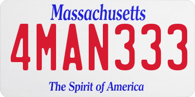 MA license plate 4MAN333