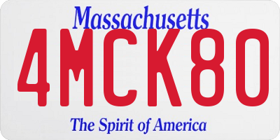 MA license plate 4MCK80