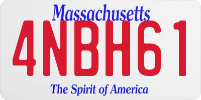 MA license plate 4NBH61