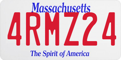 MA license plate 4RMZ24