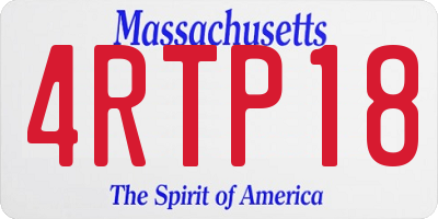 MA license plate 4RTP18