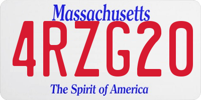 MA license plate 4RZG20