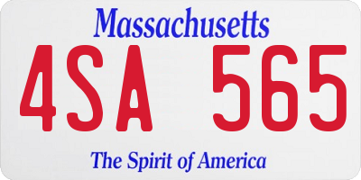 MA license plate 4SA565