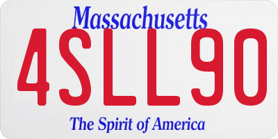 MA license plate 4SLL90