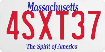 MA license plate 4SXT37