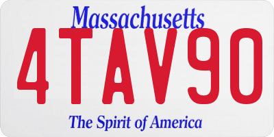 MA license plate 4TAV90