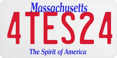 MA license plate 4TES24