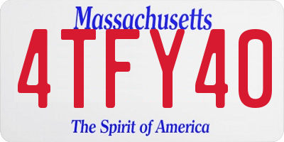 MA license plate 4TFY40