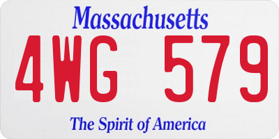 MA license plate 4WG579