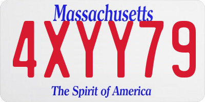 MA license plate 4XYY79