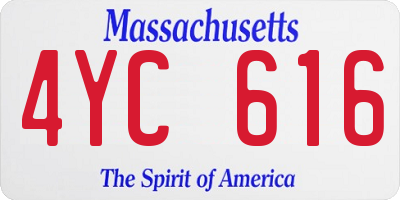 MA license plate 4YC616