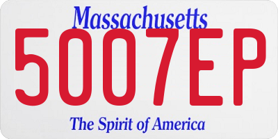 MA license plate 5007EP