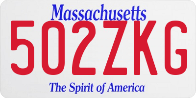 MA license plate 502ZKG