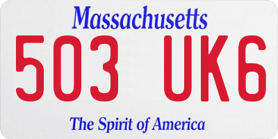 MA license plate 503UK6