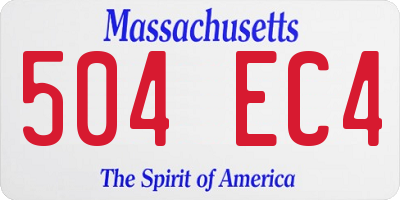 MA license plate 504EC4