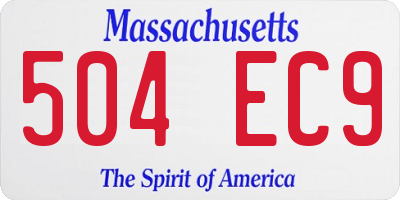 MA license plate 504EC9