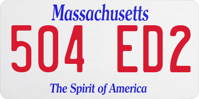 MA license plate 504ED2