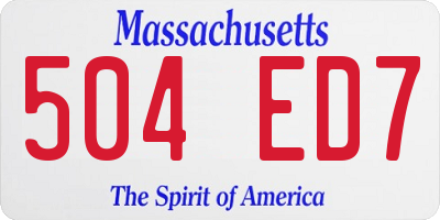 MA license plate 504ED7