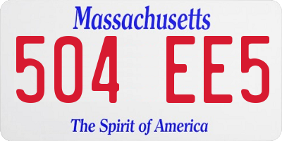 MA license plate 504EE5