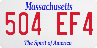 MA license plate 504EF4